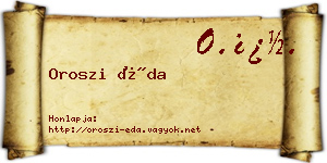 Oroszi Éda névjegykártya